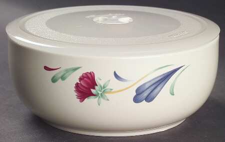 Poppies On Blue Medium Serve & Store Bowl with Lid