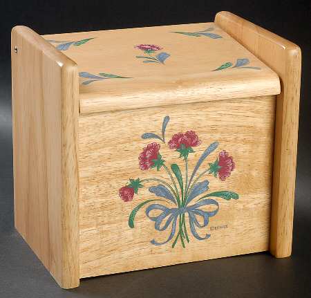Poppies On Blue Wood Recipe Box & Lid