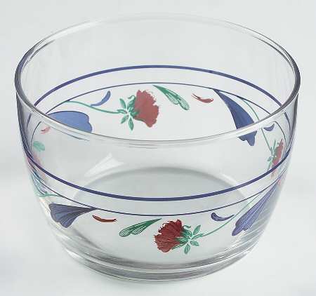 Poppies On Blue Glassware Storage Bowl No Lid