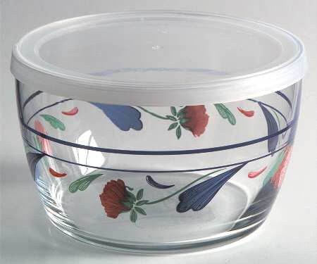 Poppies On Blue Glassware Storage Bowl & Lid