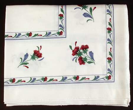Poppies On Blue 64" X 81" Rectangular Tablecloth