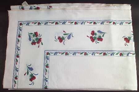 Poppies On Blue 62" X 96" Rectangular Tablecloth