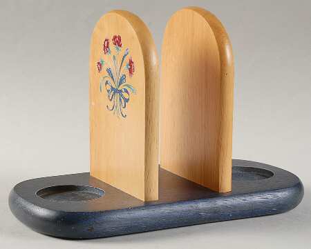 Poppies On Blue Holder for Wood Napkin & Sap Set
