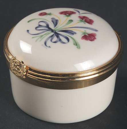Poppies On Blue Round Hinged Box by Lenox