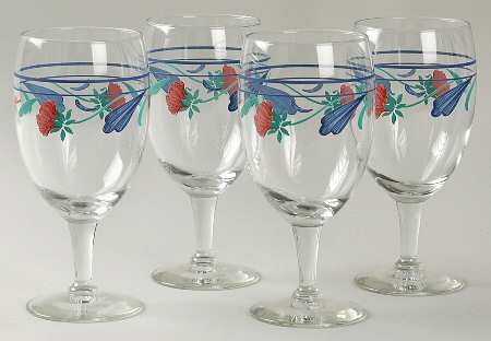 Poppies On Blue 16 Oz Glassware Iced Tea - Set of 4