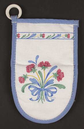 Poppies On Blue Cloth Oven Mitt