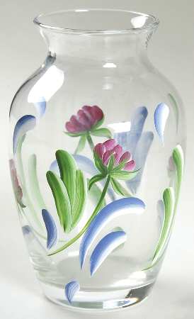 Poppies On Blue 6" Glassware Vase