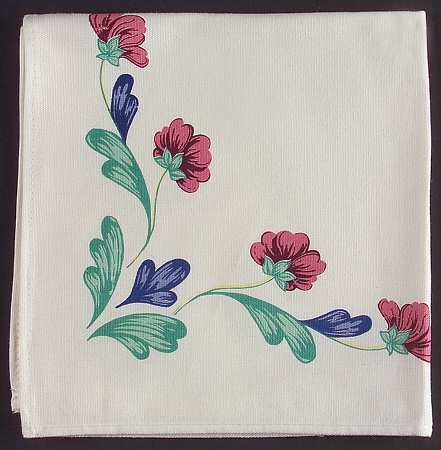 Poppies On Blue Cloth Napkin