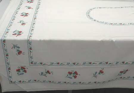 Poppies On Blue 61" X 115' Rectangular Table Cloth