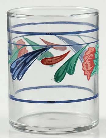 Poppies On Blue Glassware Votive Candleholder