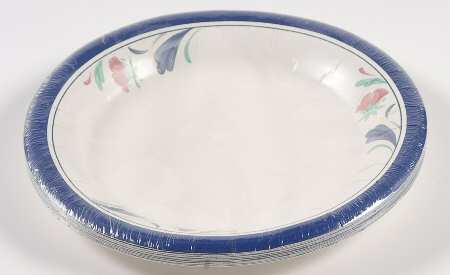 Poppies On Blue (Pack of 12) Paper Luncheon Plates