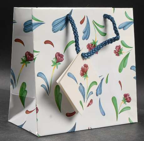 Poppies On Blue Small Paper Gift Bag
