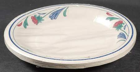 Poppies On Blue (Pack of 12) Paper Luncheon Plates