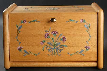 Poppies On Blue Wood Bread Box