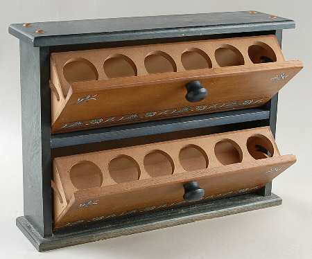 Poppies On Blue Wood Rack for Spice Jar Set