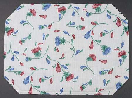 Poppies On Blue Placemat-Cloth