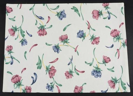 Poppies On Blue Cloth Placemat