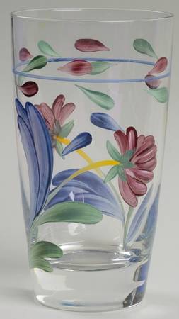 Poppies On Blue 16 Oz Glassware Highball