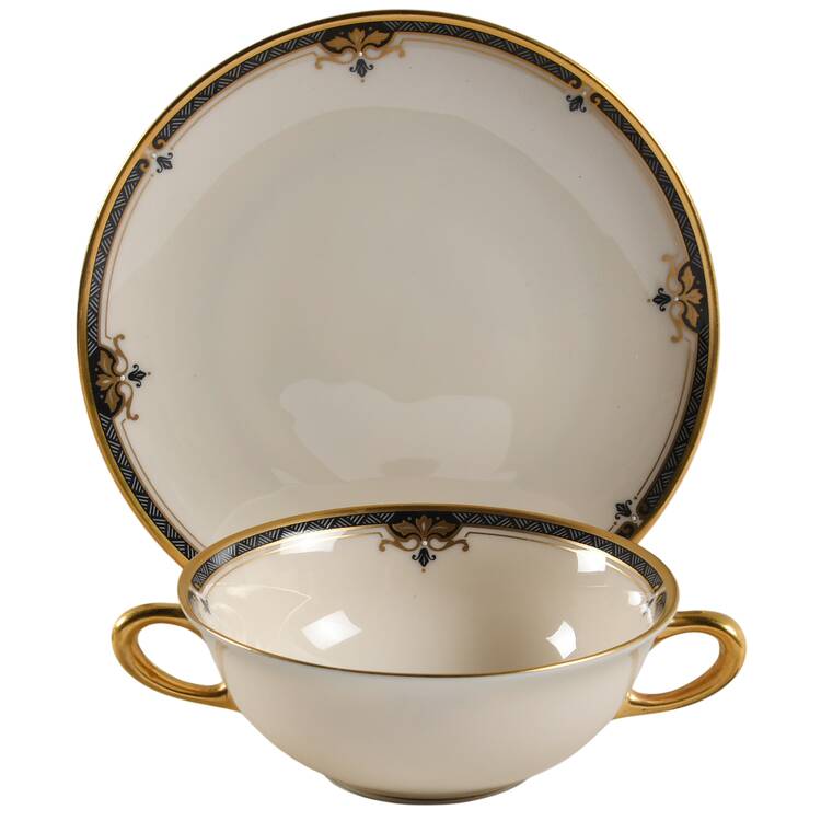 Potomac Flat Cream Soup Bowl & Saucer Set by Lenox