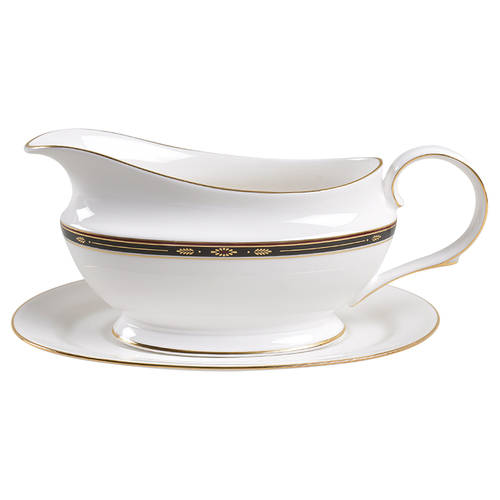 Regency Black Gravy Boat & Underplate