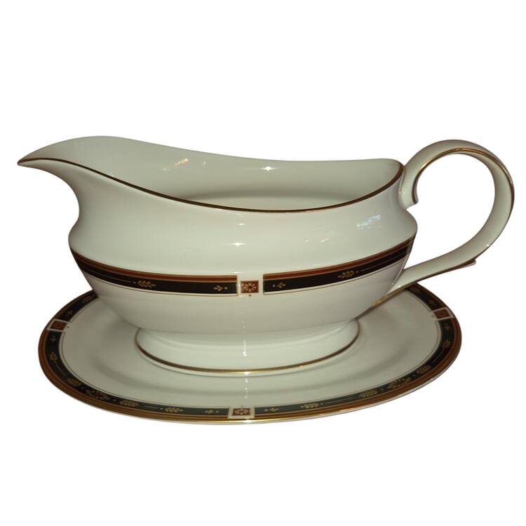 Regency Black Gravy Boat & Underplate