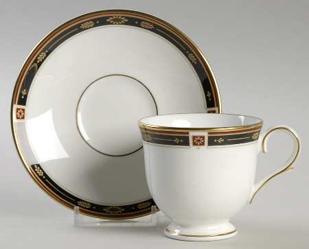 Regency Black Footed Demitasse Cup & Saucer Set