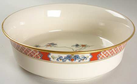 Red Lacquer 9" Round Vegetable Bowl