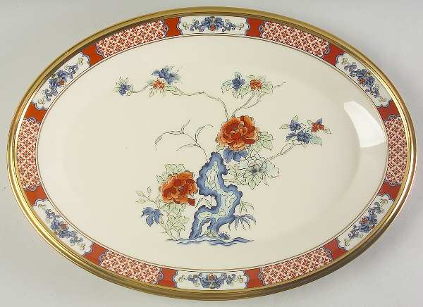 Red Lacquer 13" Oval Serving Platter