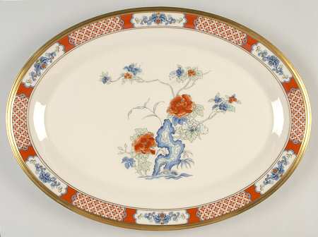 Red Lacquer 16" Oval Serving Platter