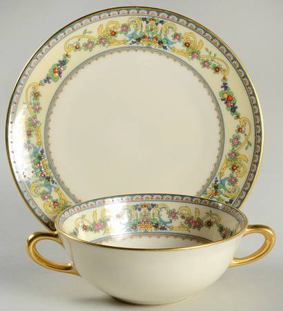 Renaissance Flat Cream Soup Bowl & Dessert Plate/Saucer Set