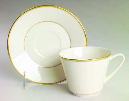 Reverie (Gold Trim) Flat Cup & Saucer Set