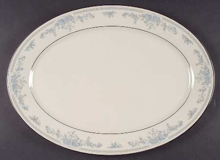 Reverie (Platinum Trim) 16" Oval Serving Platter