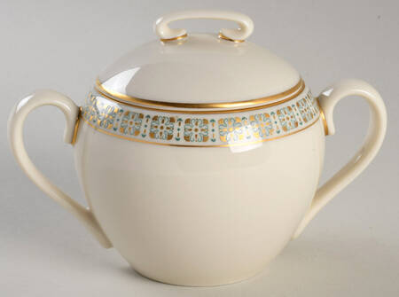 Rhythm (Turquoise & Gold) Sugar Bowl & Lid
