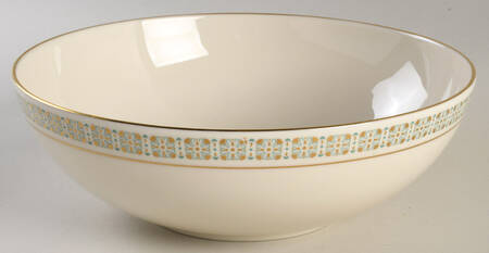 Rhythm (Turquoise & Gold) 9" Round Vegetable Bowl
