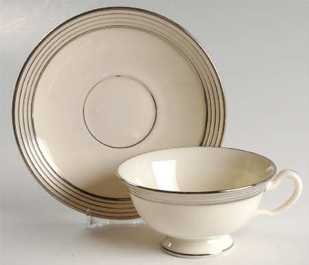 Rhythm White Footed Cup & Saucer Set
