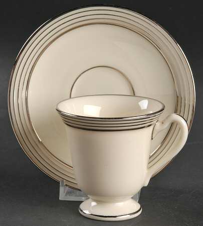 Rhythm White Footed Demitasse Cup & Saucer Set