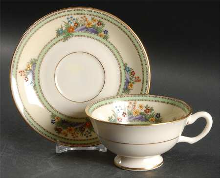 Rock Garden Footed Cup & Saucer Set
