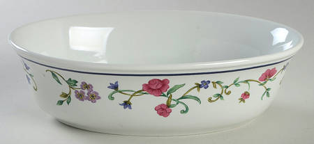 Rose Garden 9" Oval Vegetable Bowl