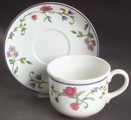 Rose Garden Flat Cup & Saucer Set