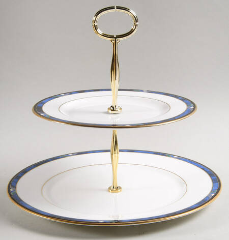 Royal Kelly 6 5/8"-10"  2 Tiered Serving Tray (Dp, Sp) HC