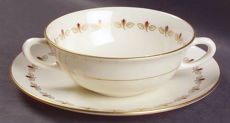 Romance Flat Cream Soup Bowl & Saucer Set