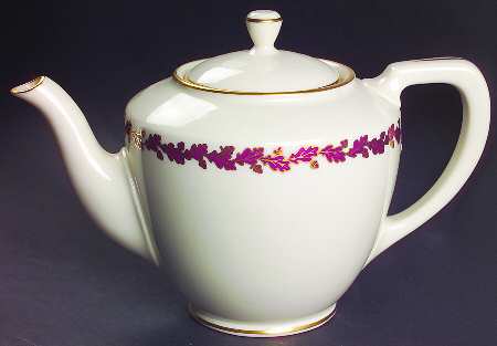 Royal Oak Maroon Shape 1961 Teapot & Lid