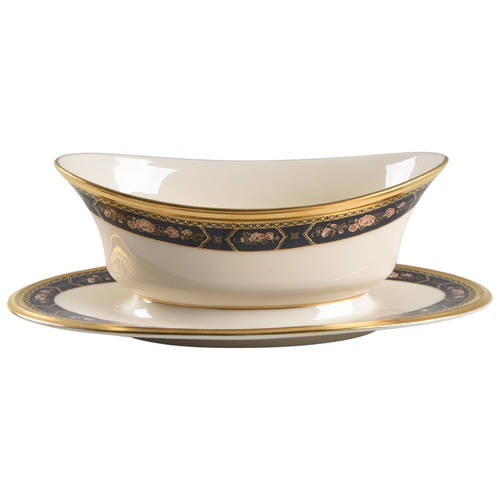 Royal Peony Gravy Boat with Attached Underplate by Lenox