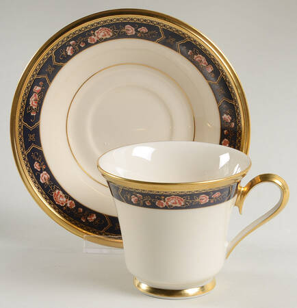 Royal Peony Footed Cup & Saucer Set