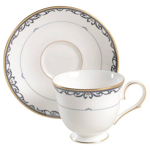 Royal Scroll Footed Cup & Saucer Set by Lenox