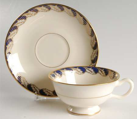Royal Cobalt Blue Footed Cup & Saucer Set