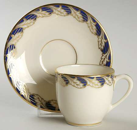 Royal Cobalt Blue Flat Demitasse Cup & Saucer Set