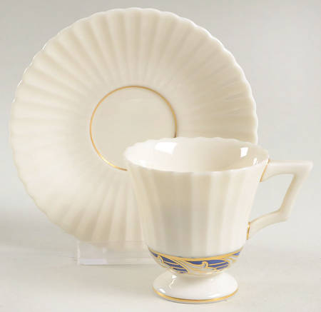 Savoy Blue Footed Demitasse Cup & Saucer Set