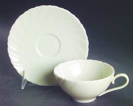 Sculpture (No Trim or Decoration) Flat Cup & Saucer Set