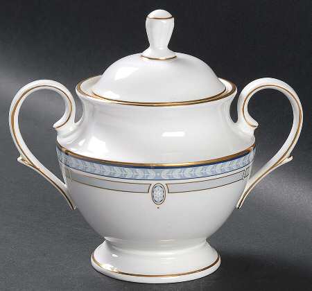 Sheraton Blue Sugar Bowl & Lid
